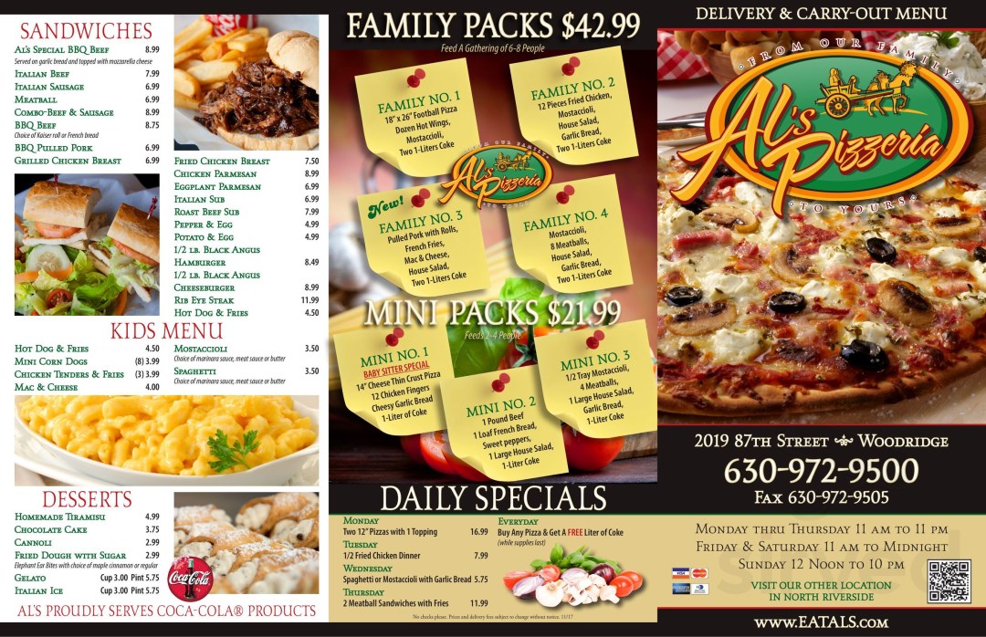 Picture of: Al’s Pizzeria menu in Woodridge, Illinois, USA