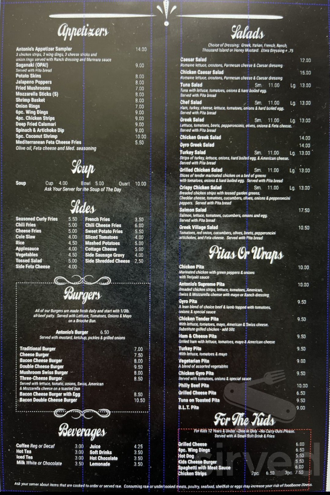Picture of: Antonio’s Bar and Grill menu in Midland, Michigan, USA
