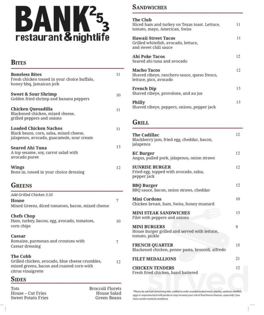 Picture of: BANK  Restaurant and Nightlife menu in Pikeville, Kentucky, USA