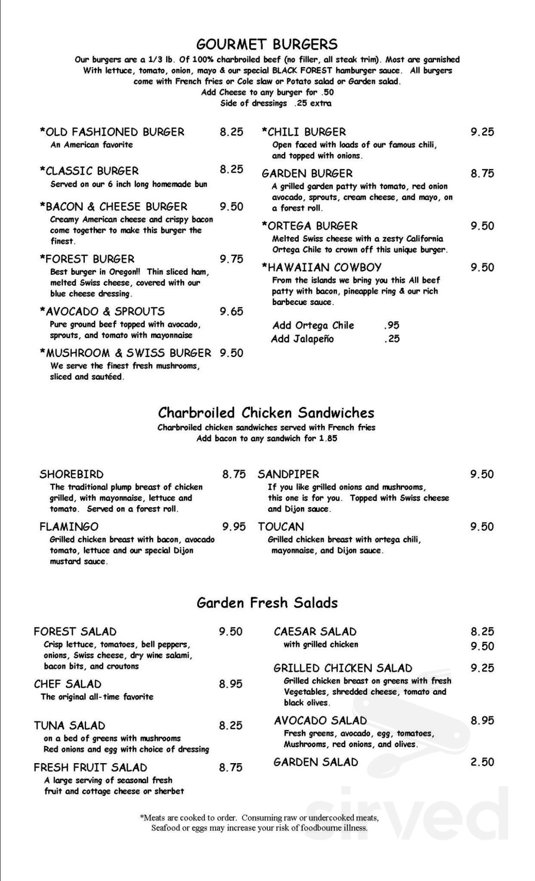 Picture of: Black Forest Family Restaurant menu in Grants Pass, Oregon, USA