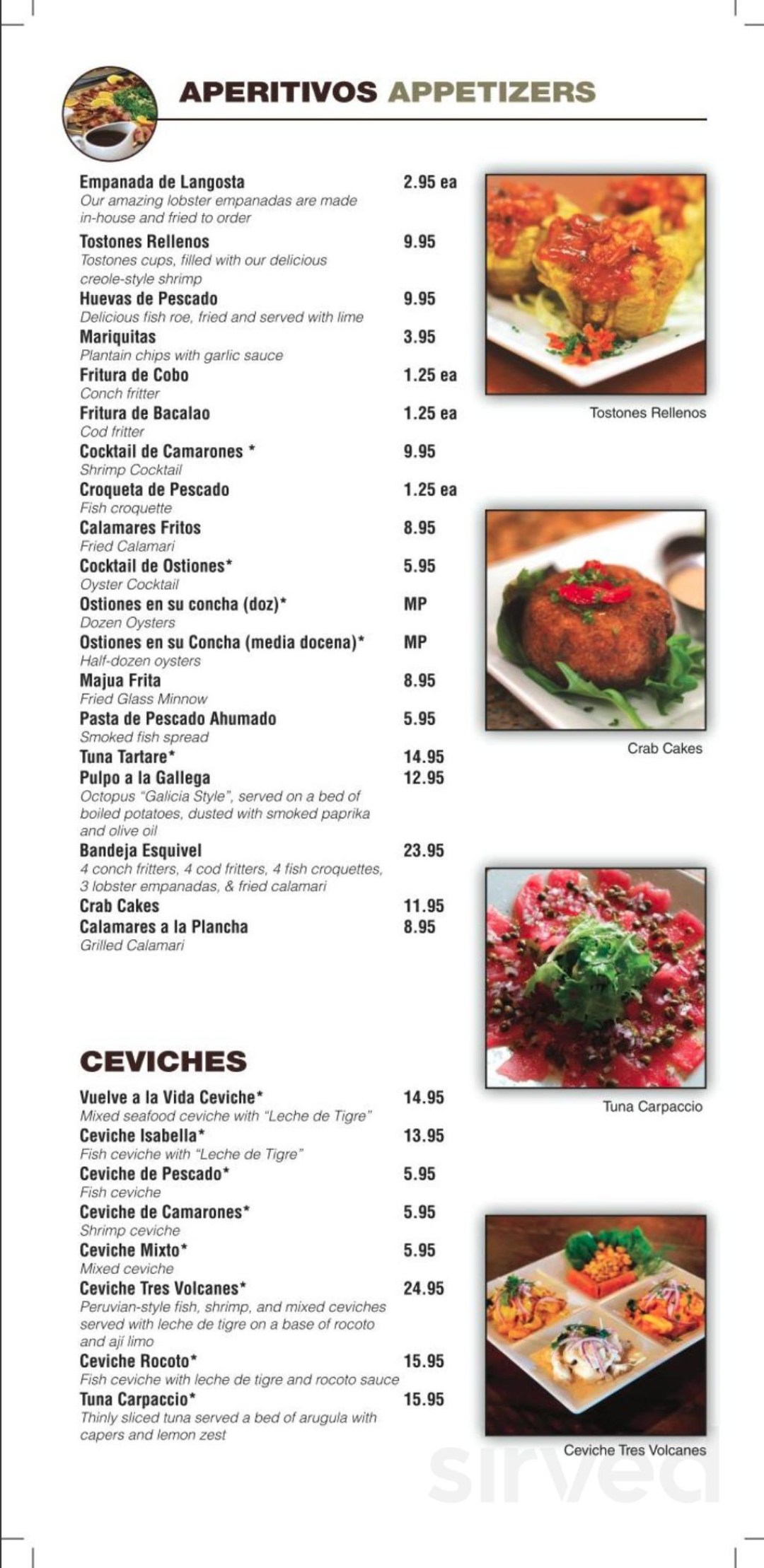 Picture of: Cayo Esquivel Seafood menu in Miami, Florida, USA