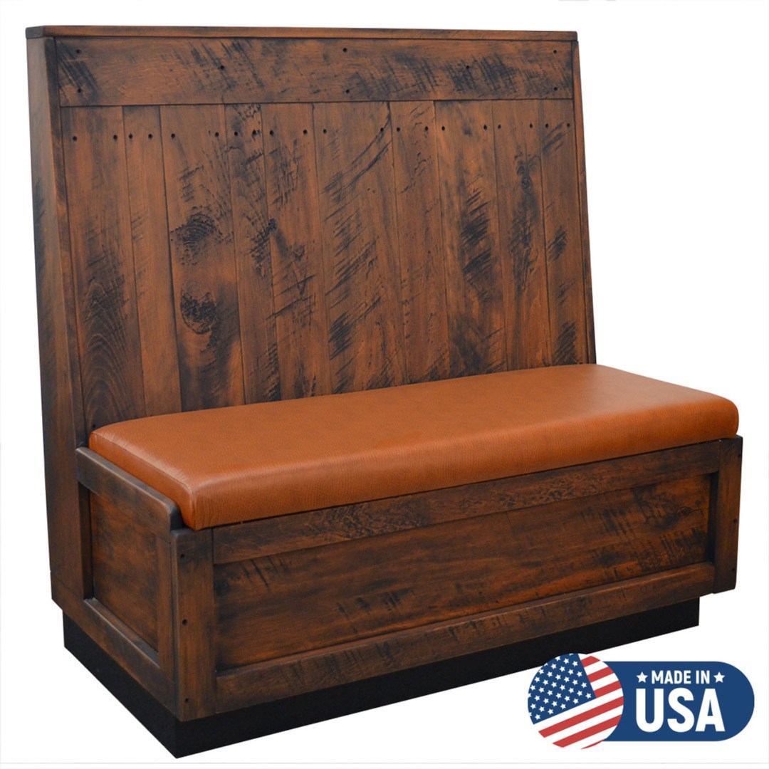 Picture of: Distressed Barnside Style Wood Amish-Made Single Restaurant Booth