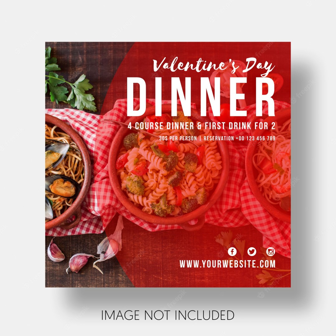 Picture of: Free PSD  Social template restaurant valentine’s day