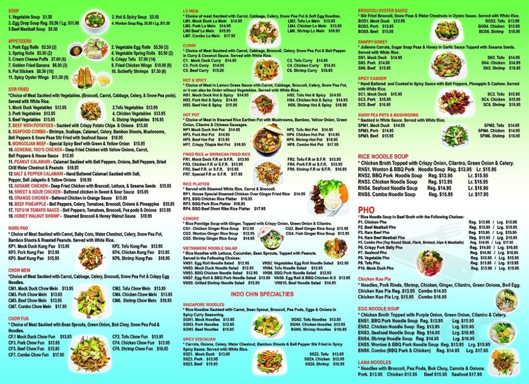 Picture of: IndoChin Vietnamese Restaurant menu in St Paul, Minnesota, USA