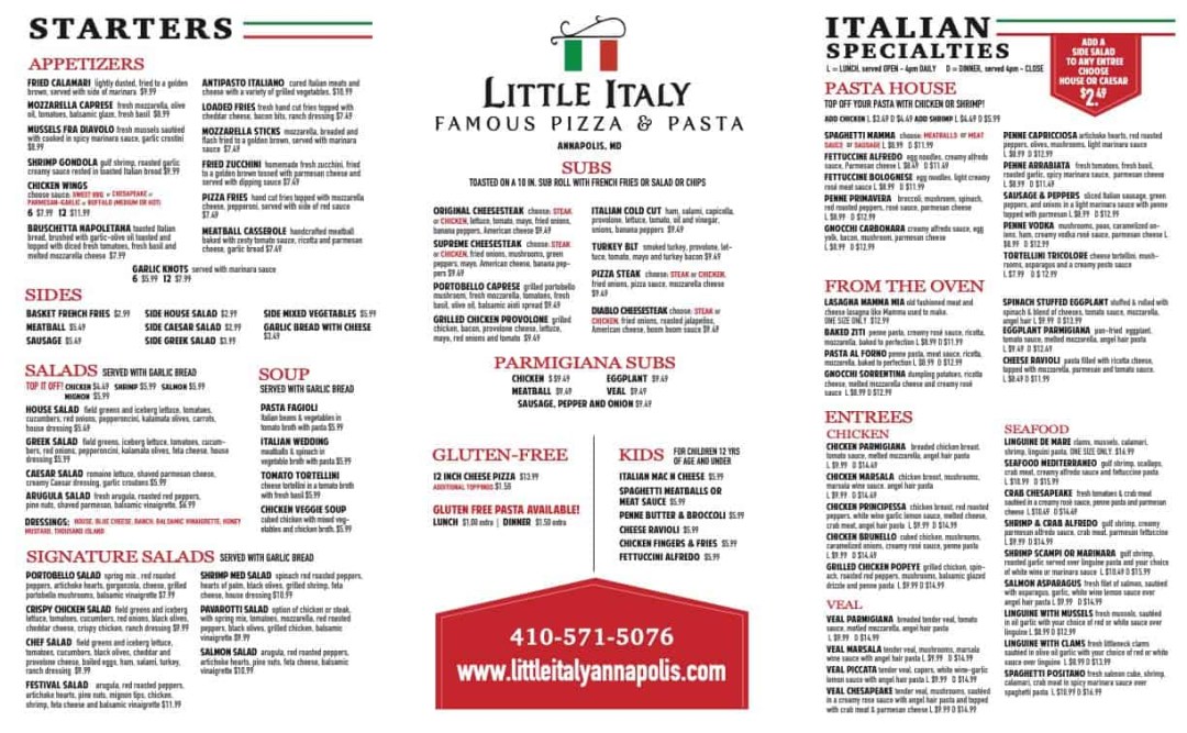 Picture of: Little Italy Annapolis – Famous Pizza & Pasta