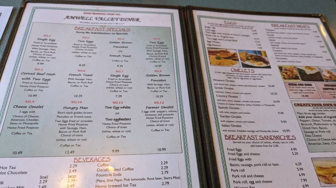 Picture of: Menu at Amwell Valley Diner Restaurant, East Amwell Township,