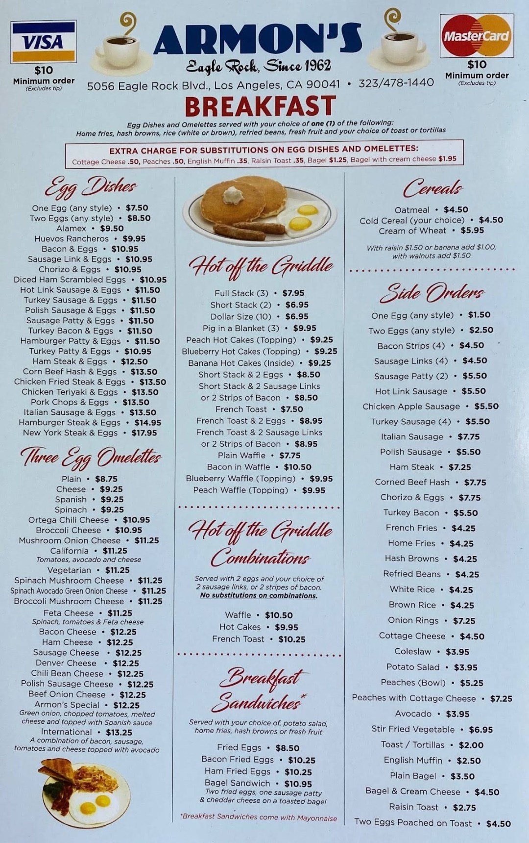 Picture of: Menu at Armon’s Restaurant and Coffee Shop, Los Angeles