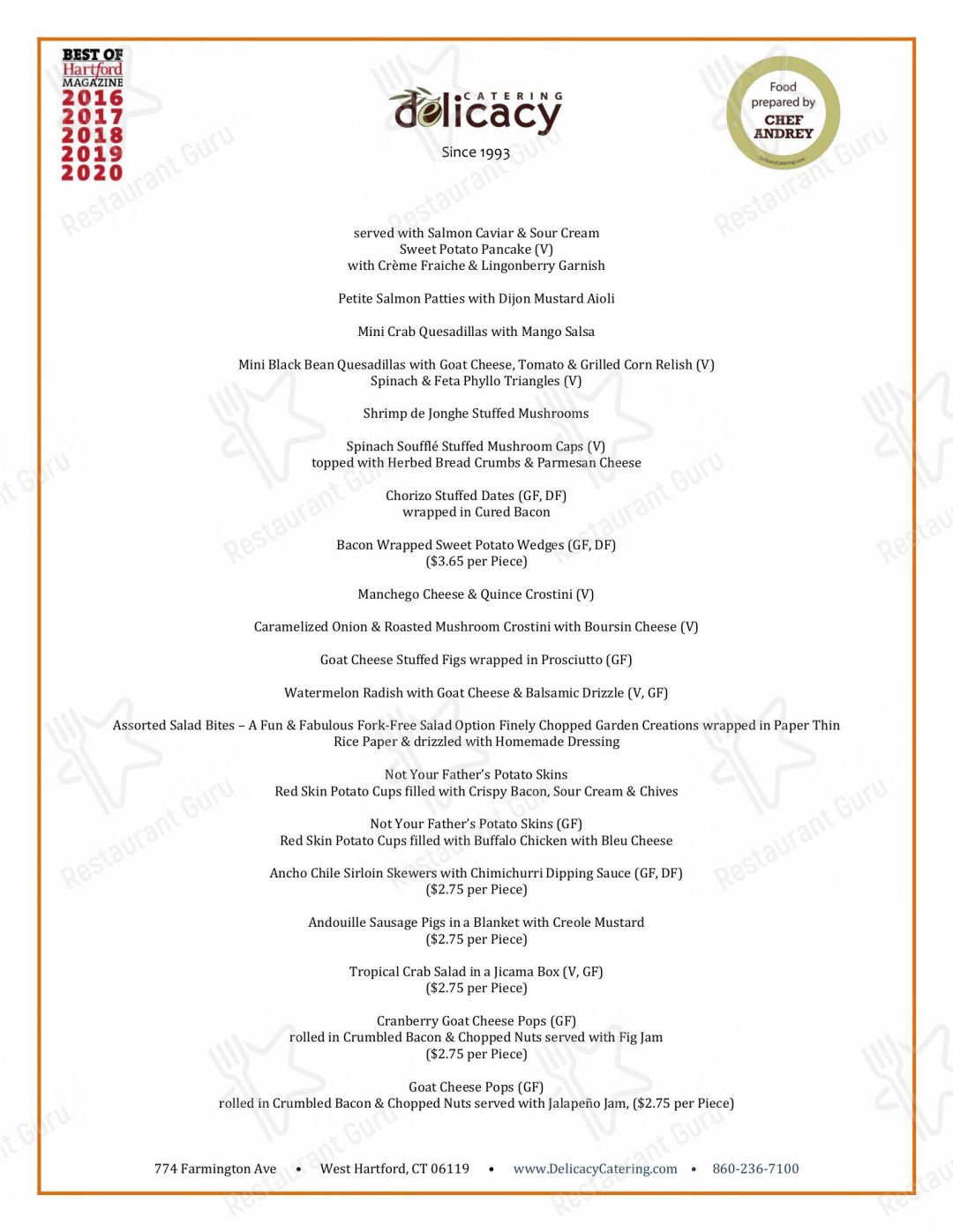 Picture of: Menu at Destiny Awaits Restaurant & Catering, Hartford