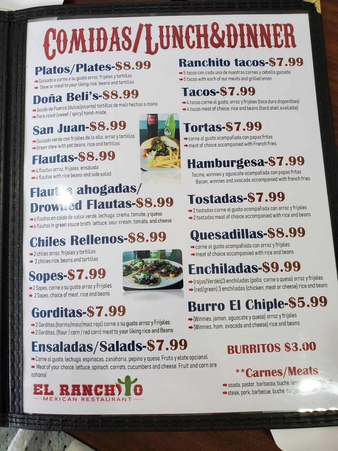 Picture of: Menu at El Ranchito Mexican Restaurant, Liberal
