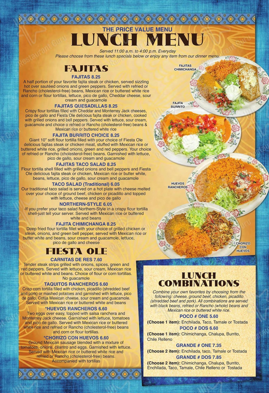 Picture of: Menu at Monterrey Mexican Restaurant, Durham, Durham-Chapel Hill Blvd