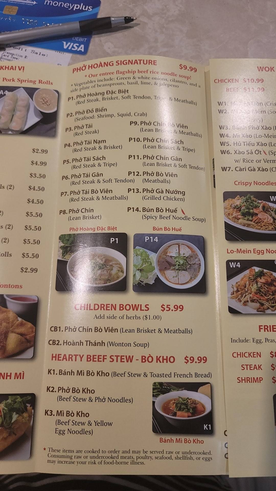 Picture of: Menu at Phở Hoàng Restaurant, Fort Smith, Grand Ave