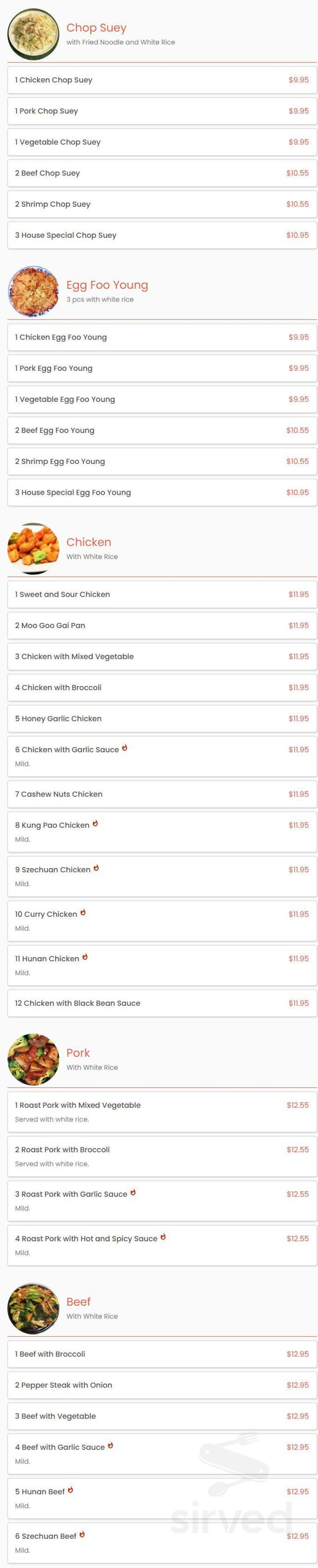 Picture of: Ming Wah Chinese Restaurant menu in Tamarac, Florida, USA