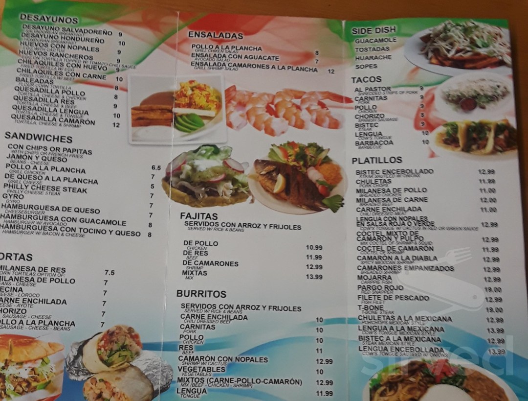 Picture of: Nopales Mexican Salvadorian Restaurant menu in Elizabeth, New