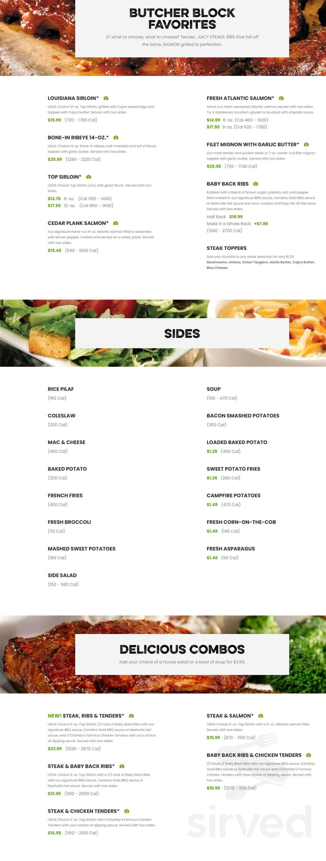 Picture of: O’charleys menu in McDonough, Georgia, USA