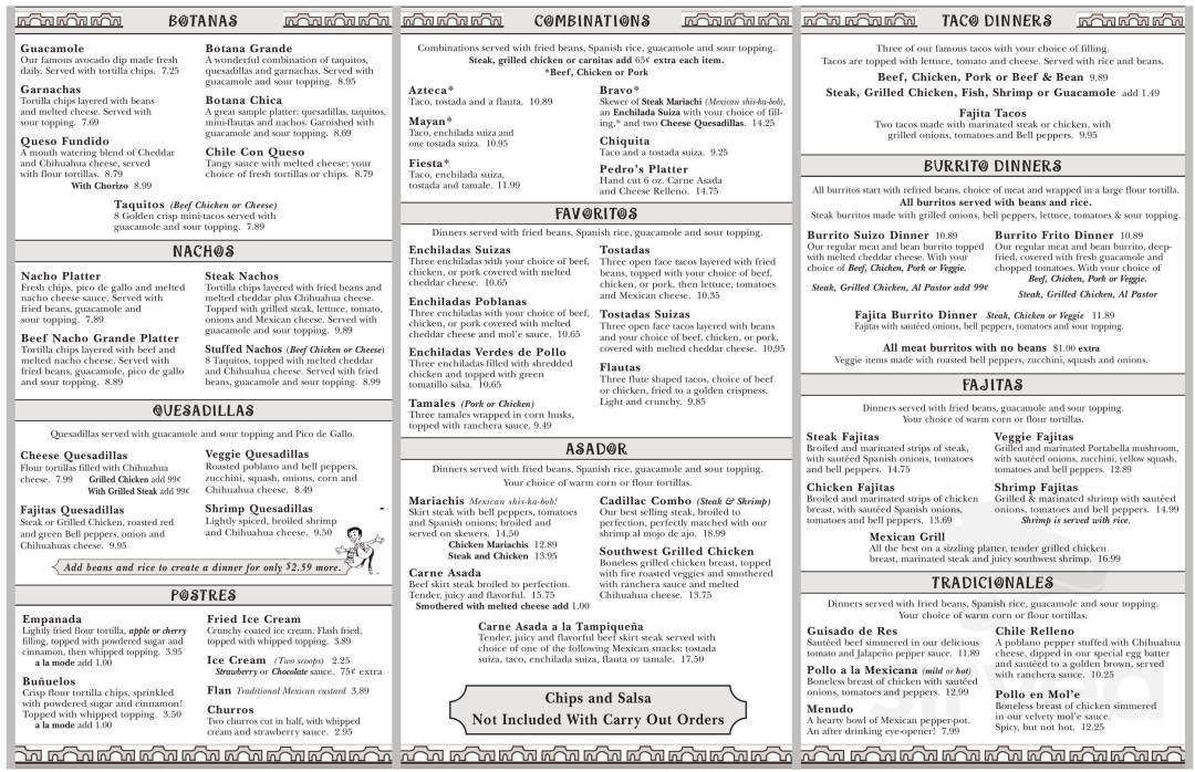 Picture of: Pepe’s Mexican Restaurant menu in Valparaiso, Indiana, USA