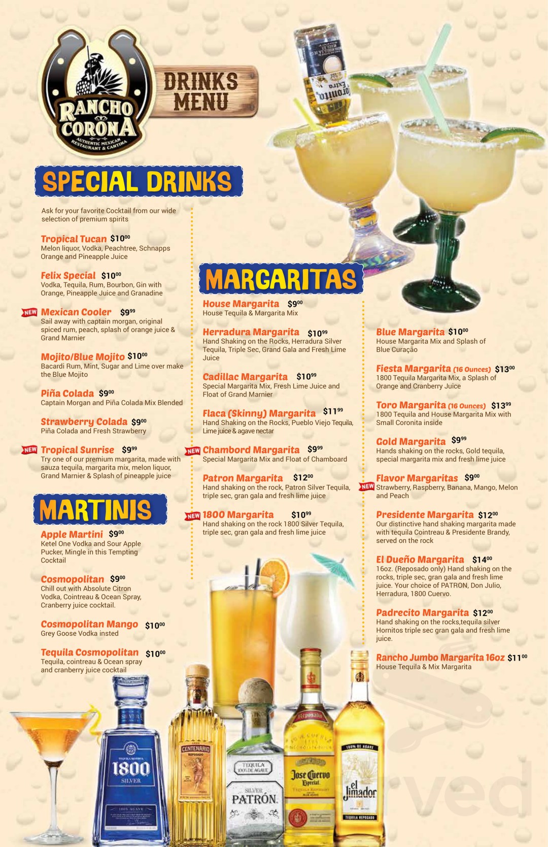 Picture of: Rancho Corona Authentic Restaurant & Cantina menu in Northborough