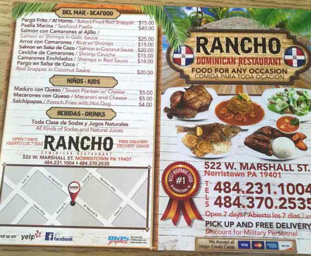 Picture of: Rancho Restaurant Dominican Latin Food menu in Norristown