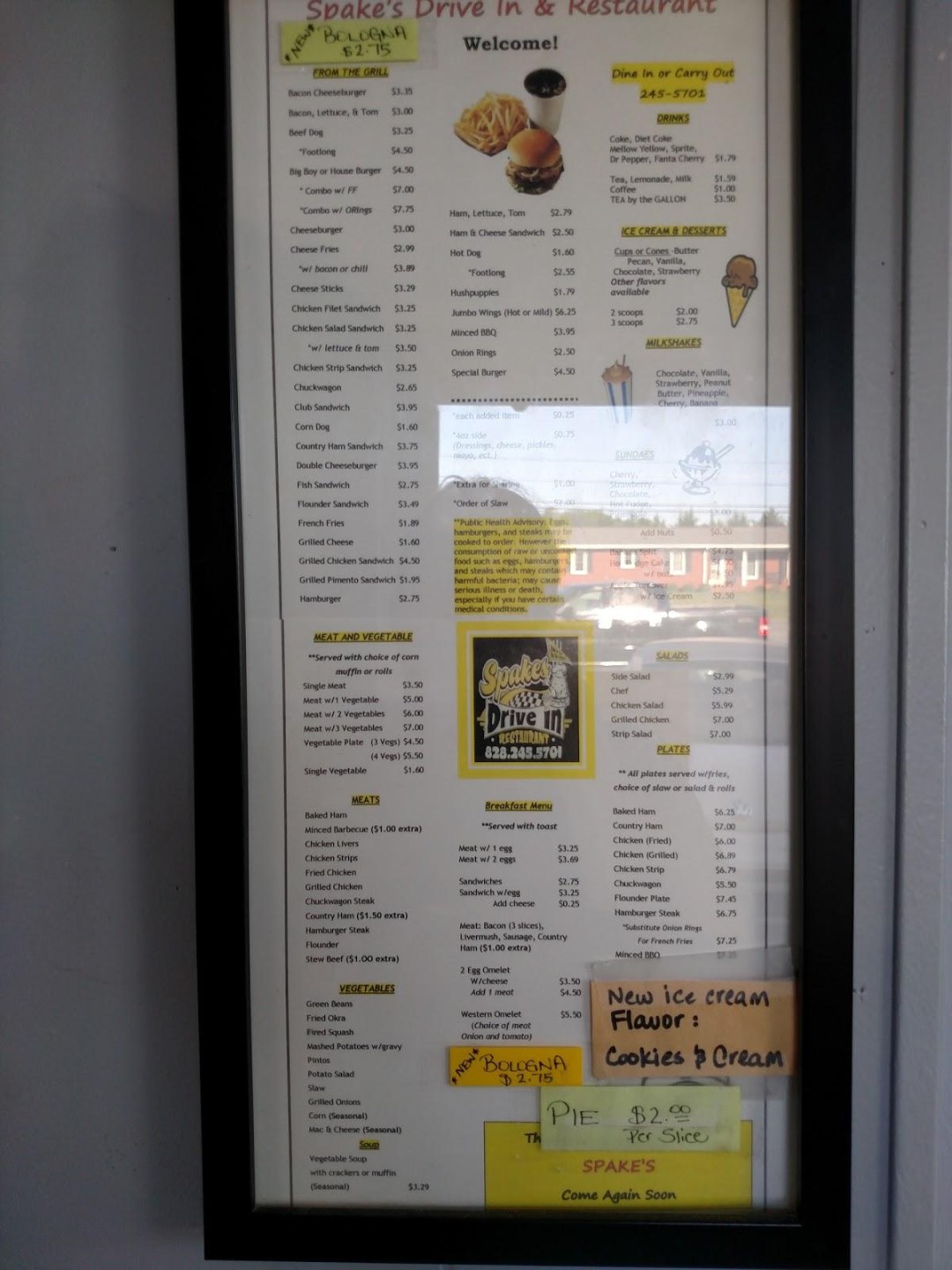 Picture of: Spake Drive-In & Restaurant in Forest City – Restaurant menu and