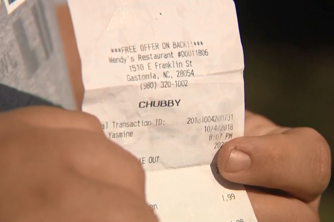 Picture of: Wendy’s customer accuses staff of calling him ‘chubby’ on receipt