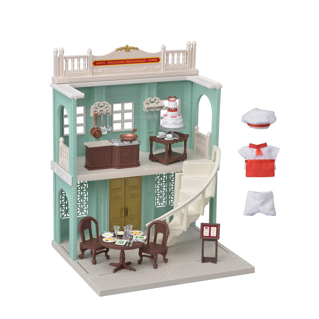 Picture of: Calico Critters Town Series Delicious Restaurant, Fashion Dollhouse Playset  with Furniture and Accessories