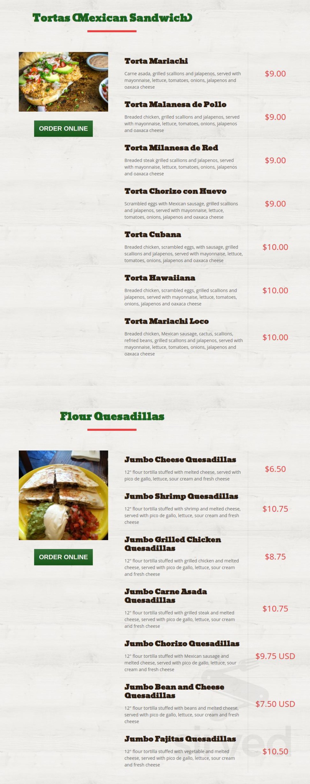Picture of: El Mariachi Mexican Restaurant menu in Glassboro, New Jersey, USA