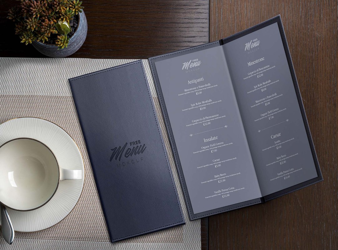 Picture of: Free Leather Restaurant Menu Mockup (PSD)