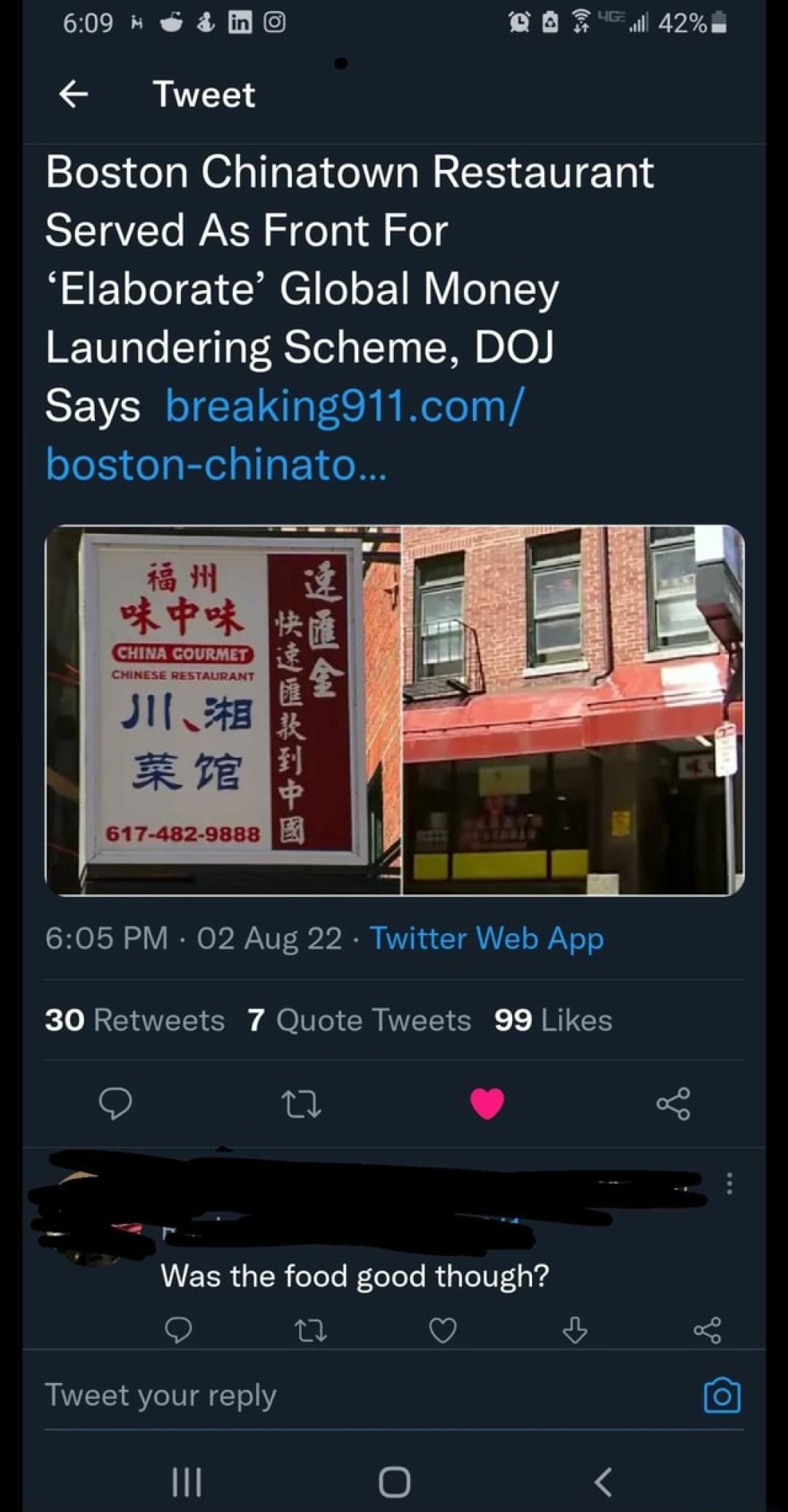 Picture of: } Tweet Boston Chinatown Restaurant Served As Front For