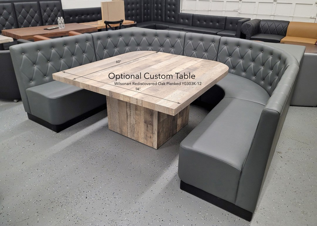 Picture of: U-Shape Modular Booth Restaurant Seating – Contract Grade – Premium Diamond  Tufted Performance Upholstery – % Handcrafted In USA
